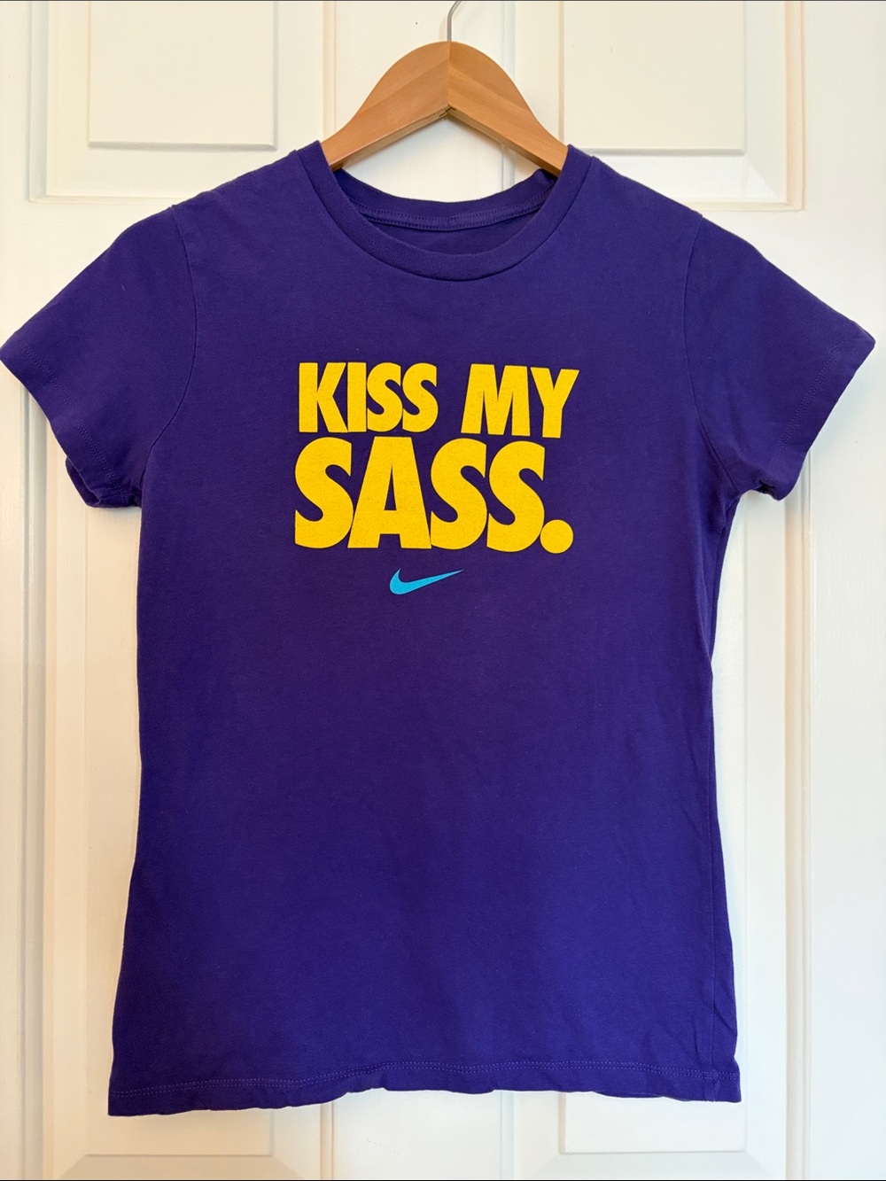 Nike “Kiss My Sass” Purple Graphic T-Shirt Size S